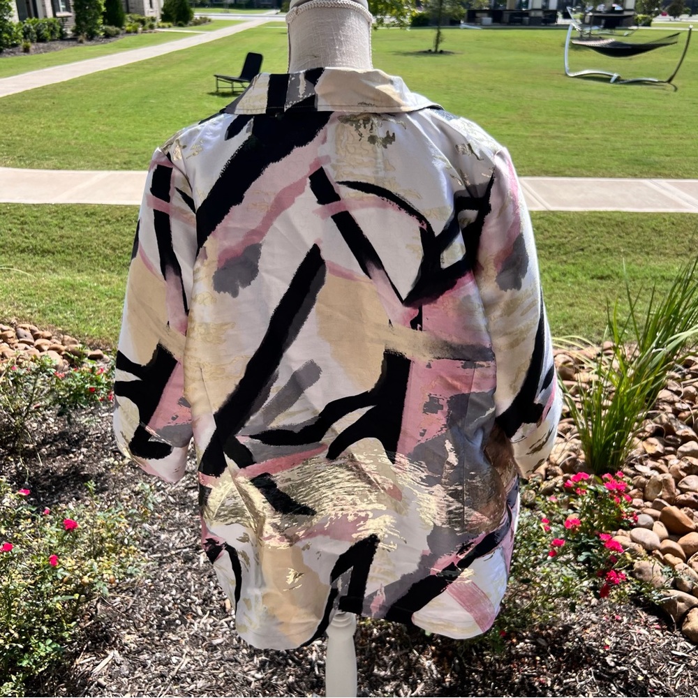 Ming Wang Metallic Abstract Patterned Women's Jac… - image 6